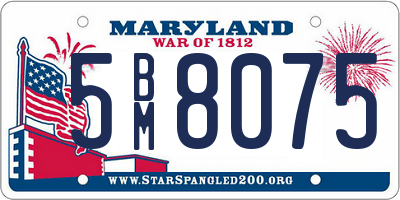 MD license plate 5BM8075