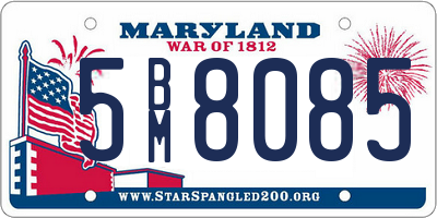 MD license plate 5BM8085