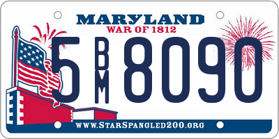 MD license plate 5BM8090