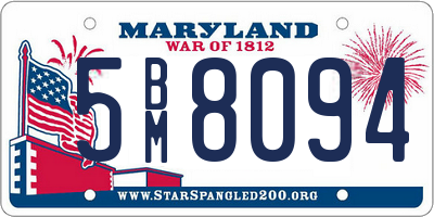 MD license plate 5BM8094