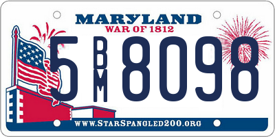 MD license plate 5BM8098