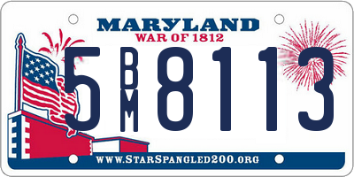MD license plate 5BM8113