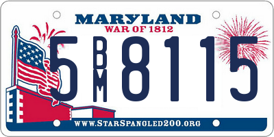 MD license plate 5BM8115