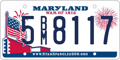 MD license plate 5BM8117