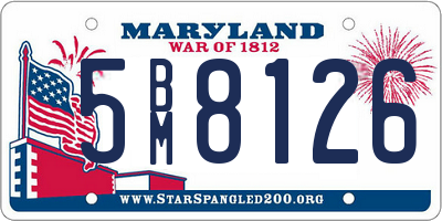 MD license plate 5BM8126