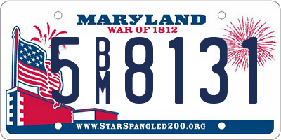 MD license plate 5BM8131