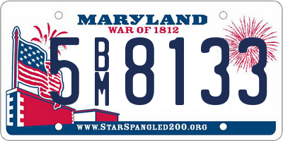 MD license plate 5BM8133