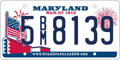MD license plate 5BM8139