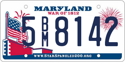 MD license plate 5BM8142