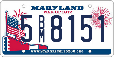 MD license plate 5BM8151