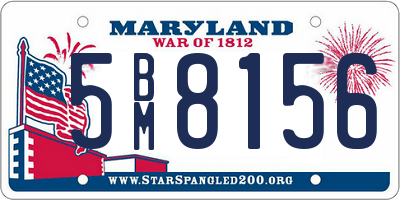 MD license plate 5BM8156
