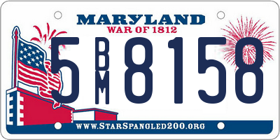 MD license plate 5BM8158