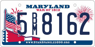 MD license plate 5BM8162