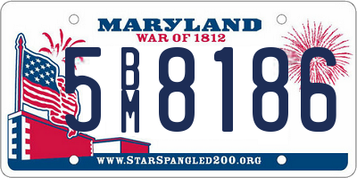 MD license plate 5BM8186