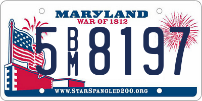 MD license plate 5BM8197
