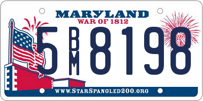 MD license plate 5BM8198