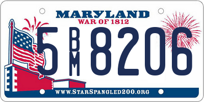MD license plate 5BM8206