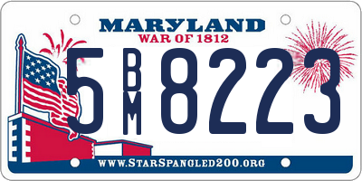 MD license plate 5BM8223