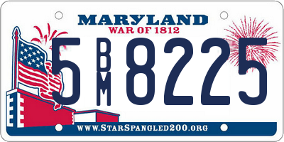 MD license plate 5BM8225