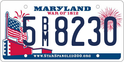 MD license plate 5BM8230