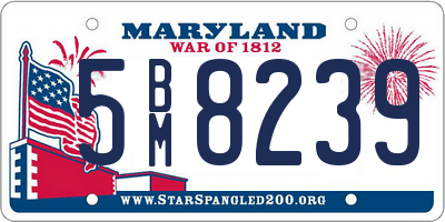 MD license plate 5BM8239