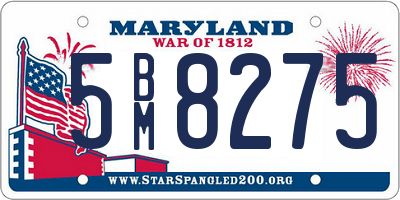 MD license plate 5BM8275