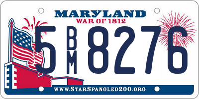 MD license plate 5BM8276