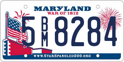 MD license plate 5BM8284