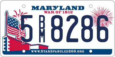 MD license plate 5BM8286