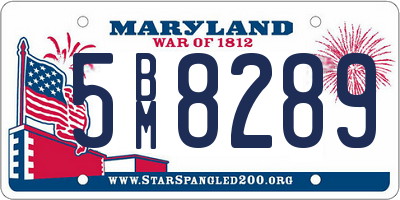 MD license plate 5BM8289