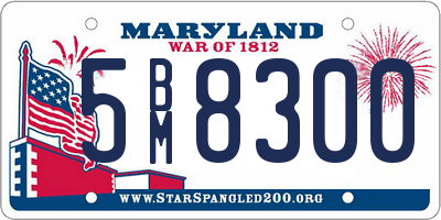 MD license plate 5BM8300