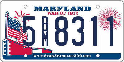 MD license plate 5BM8311