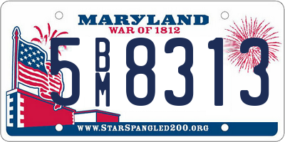 MD license plate 5BM8313
