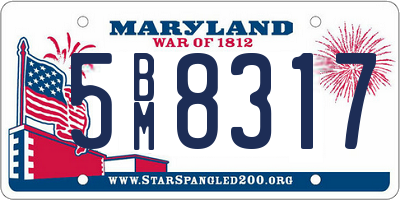 MD license plate 5BM8317