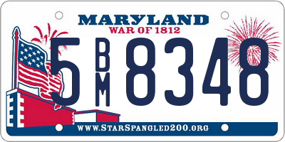 MD license plate 5BM8348