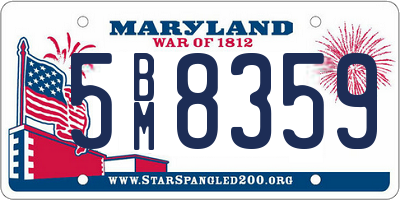MD license plate 5BM8359