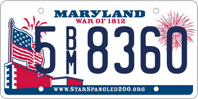 MD license plate 5BM8360