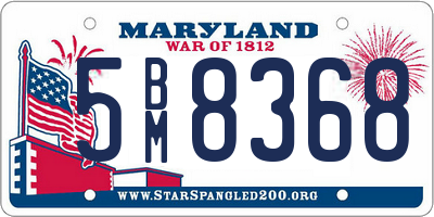 MD license plate 5BM8368