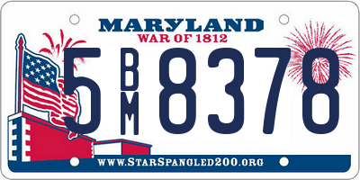 MD license plate 5BM8378