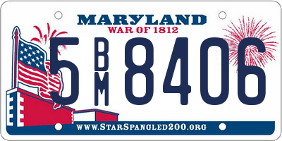 MD license plate 5BM8406