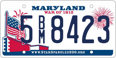 MD license plate 5BM8423