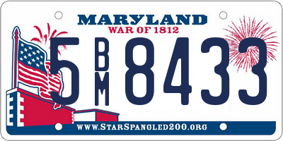 MD license plate 5BM8433