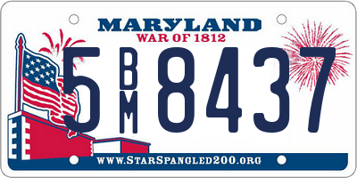 MD license plate 5BM8437