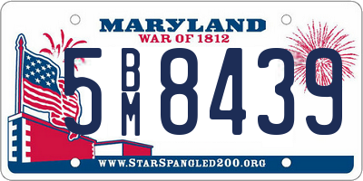 MD license plate 5BM8439
