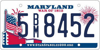 MD license plate 5BM8452