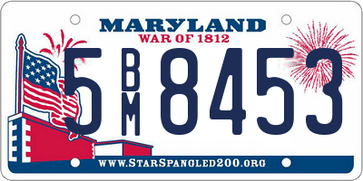 MD license plate 5BM8453