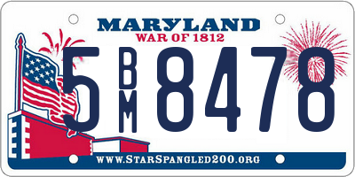 MD license plate 5BM8478