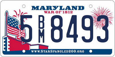 MD license plate 5BM8493