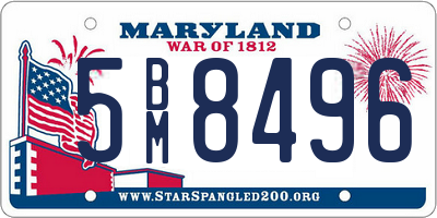 MD license plate 5BM8496