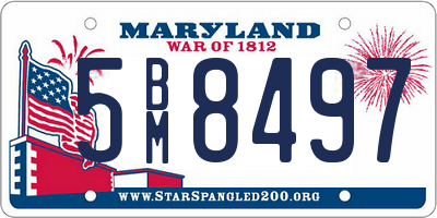 MD license plate 5BM8497